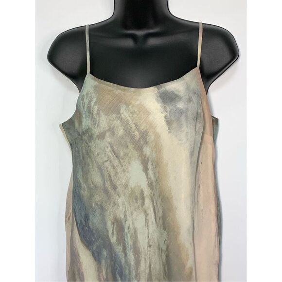C Est. 1946 Marbled Lined Sleeveless Spaghetti Strap Slip Dress Gray Tan Small - Picture 3 of 8